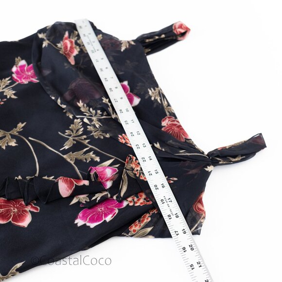 Vintage David Warren 12/14 Floral 100% Silk Flutter Y2K Dark Romantic Whimsigoth - Picture 10 of 12